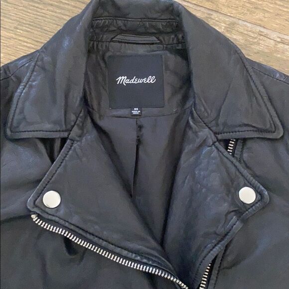 Madewell washed leather Moto jacket - Picture 7 of 8